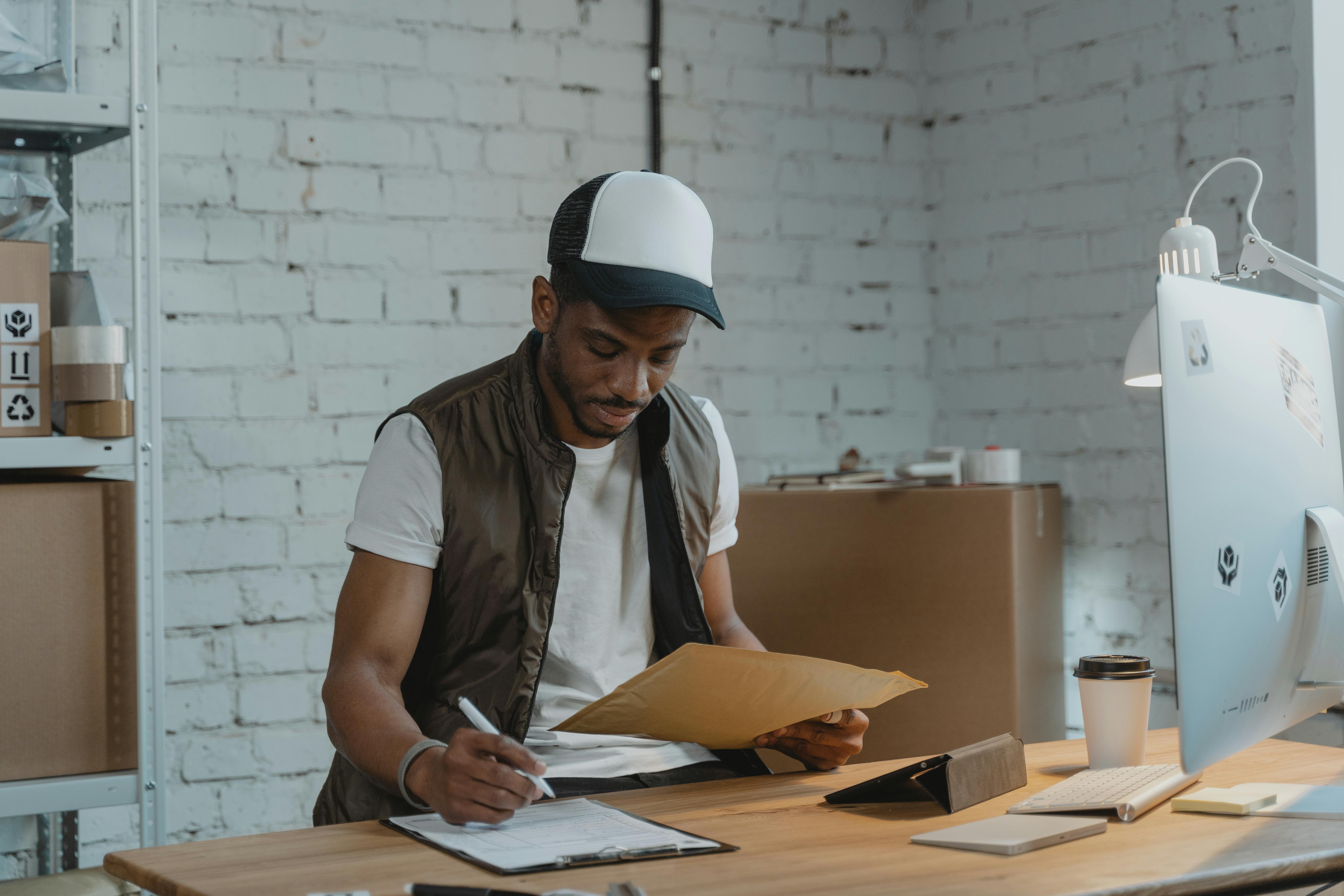 Fulfillment staff managing ecommerce orders at a desk